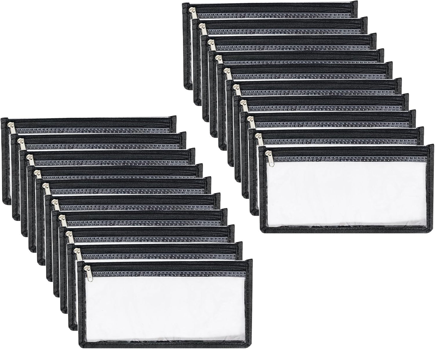 3.9 x 7.8 Clear Cash Register Money Pouch Bank Deposit Bag Check Wallet 20 Pack Zipper Closure