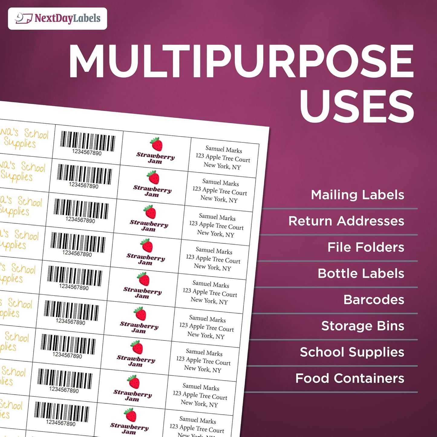 NextDayLabels – 2" x 1" Rectangular Sticker Labels for Printer - White Laser/Inkjet Printer Labels Return Address Labels Shipping Label Stickers (100 Sheets, 40 Per Sheet, 4000 Labels)
