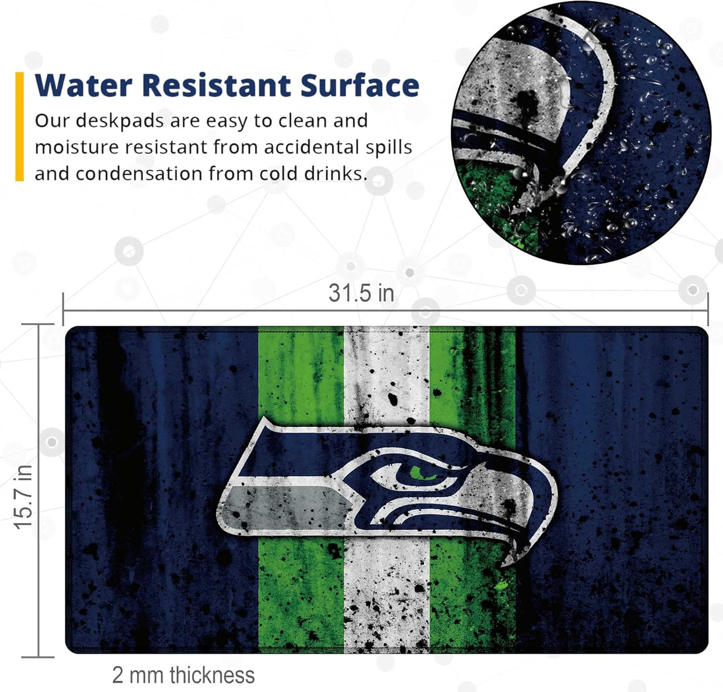 XXL Professional Gaming Mouse Pad, Large Computer Keyboard Mouse Mat Desk Pad with Non-Slip Base and Stitched Edge for Home Office Gaming Work, 31.5x15.7in Extended Mouse Pad Desk Accessories