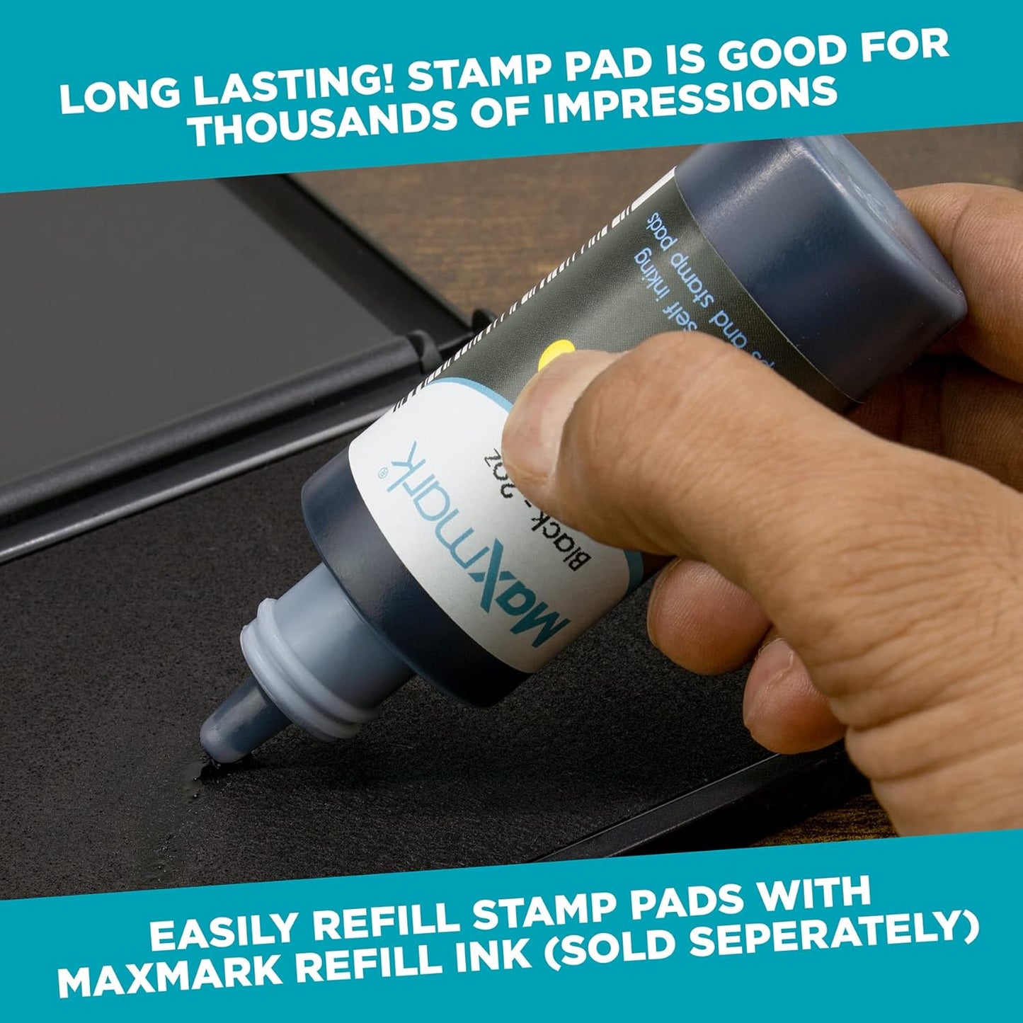 MaxMark Large Premium Magenta Purple Ink Stamp Pad - 4-1/4" by 7-1/4" - Premium Quality Felt Pad