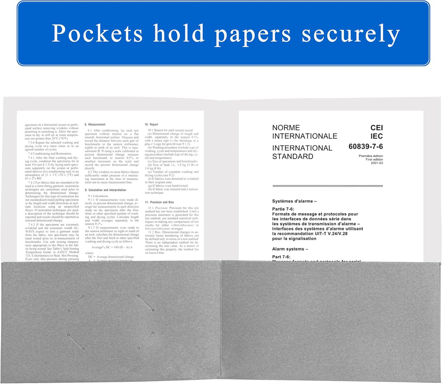 Two Pocket Folders,50 Packs 2 Pocket Folders Bulk,Fit Letter Size Paper Documents Folder for School Office Home Business,Grey