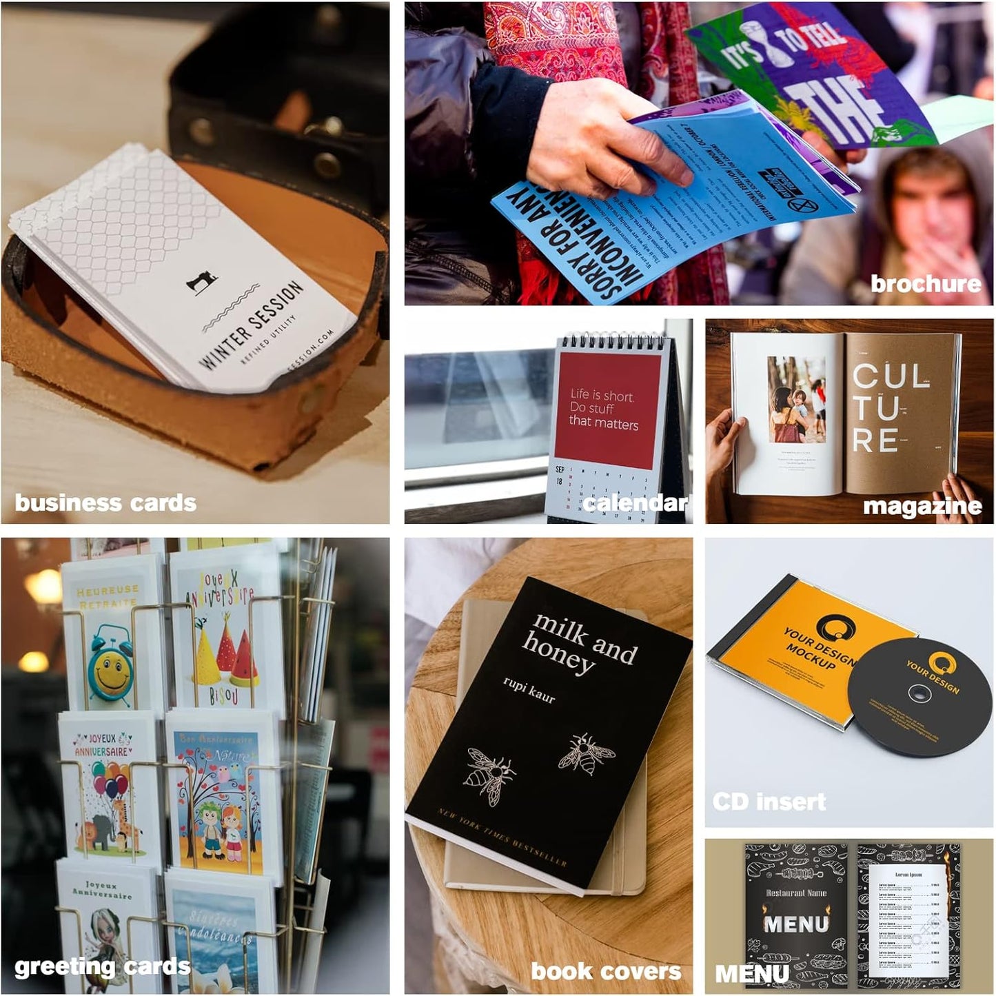 Uinkit 100 Sheets Double Sided Photo Paper 11x17 Glossy 54lb Inkjet 200gsm Obituary Bulletin Gallery Show Obituaries A3 size 11 x 17 inch for Inkjet Printer Printing