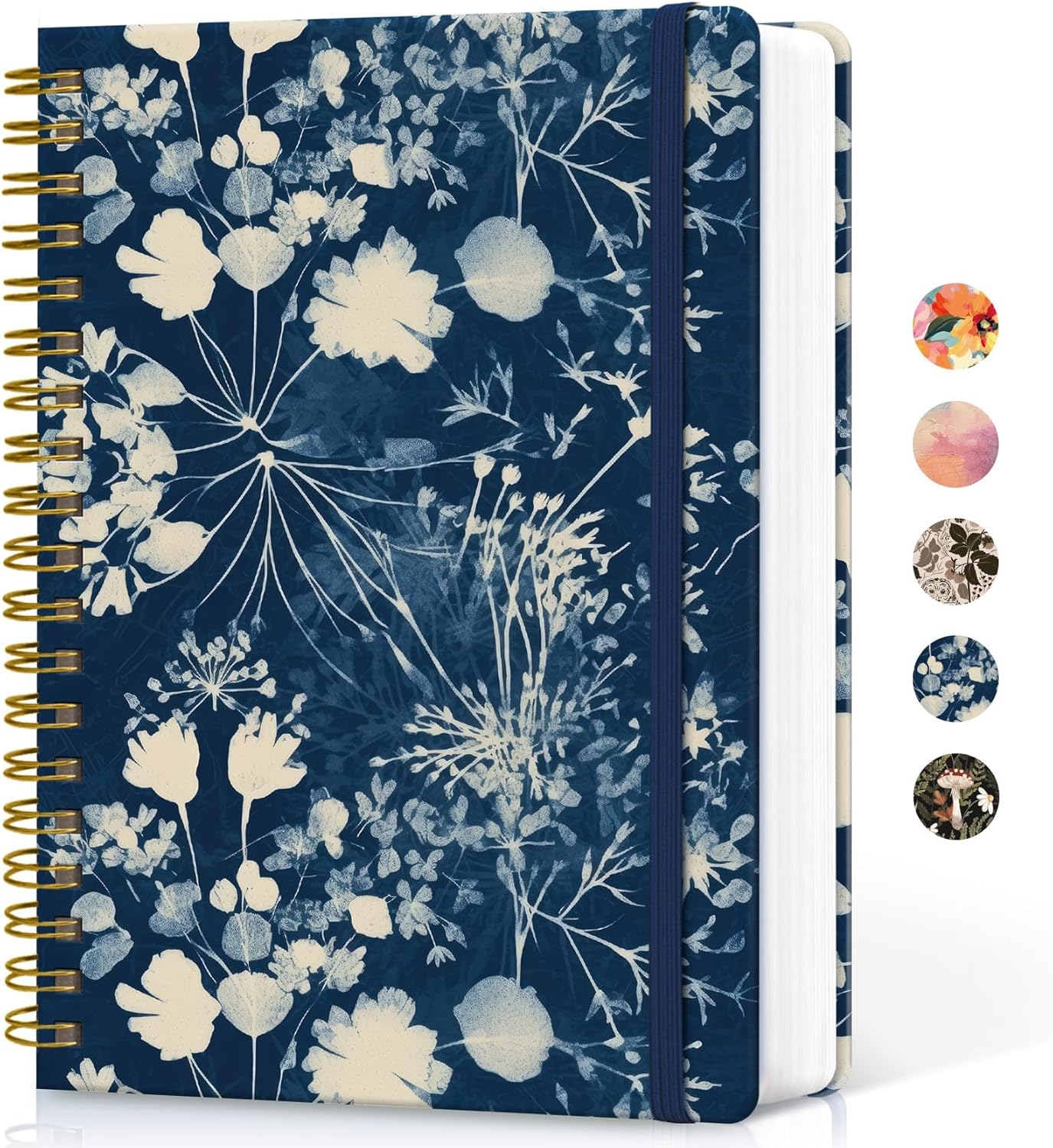 Lined Spiral Notebook Journal for Work, 300 Pages Thick B5 (7.1"x10") College Ruled Journal for Women & Writing, Hardcover Notebook for Note Taking, Perfect for Office Home School, Rustic Bloom