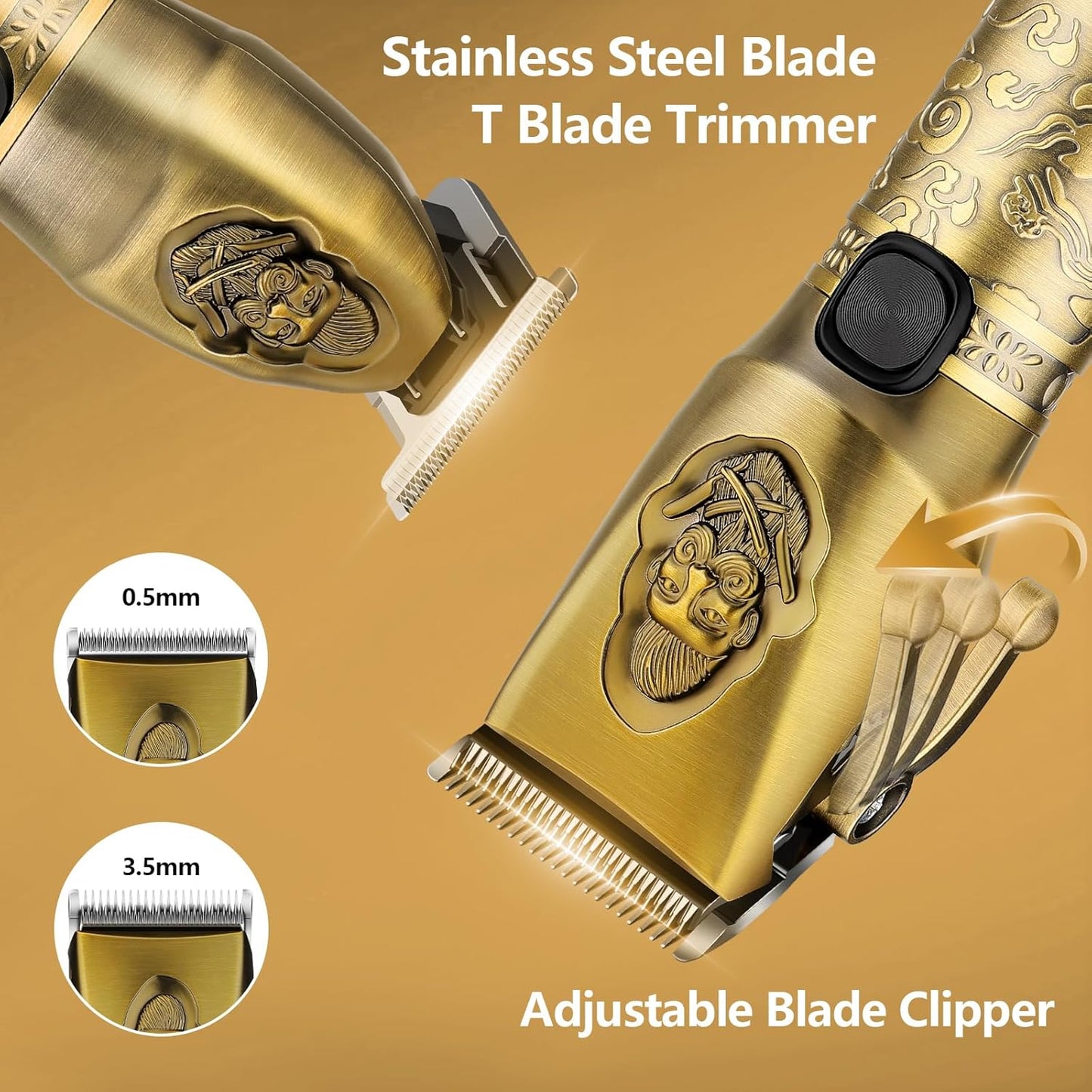 Lanumi Professional Hair Clipper Trimmer Set for Men Electric Shaver Razor Cordless Hair Cutting Barber Clippers Beard Trimmer Men’s Grooming Kit Gifts for him