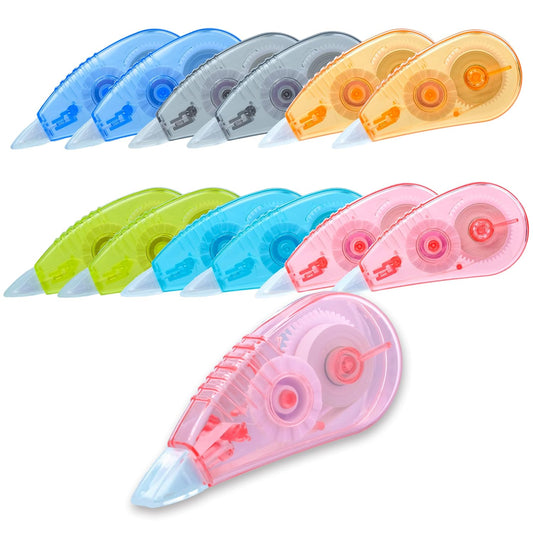 White Correction Tape, 12 Pack, 13.13 Feet Correction Tape for School And Office, Easy To Use Applicator for Instant Corrections