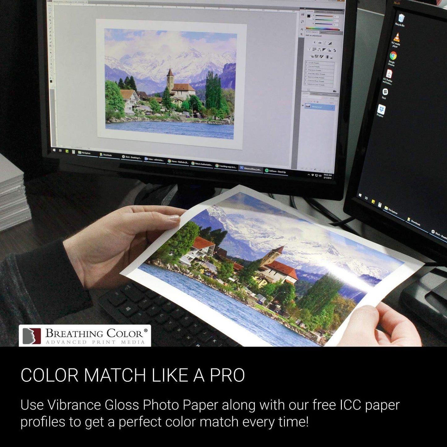 Vibrance Gloss Photo Printer Paper 10 mil 255 gsm Glossy Finish Premium Photo Paper Roll on 3inch Core 36 inches x 100 feet Works with Most Inkjet Printers Including Professional Makes and Models