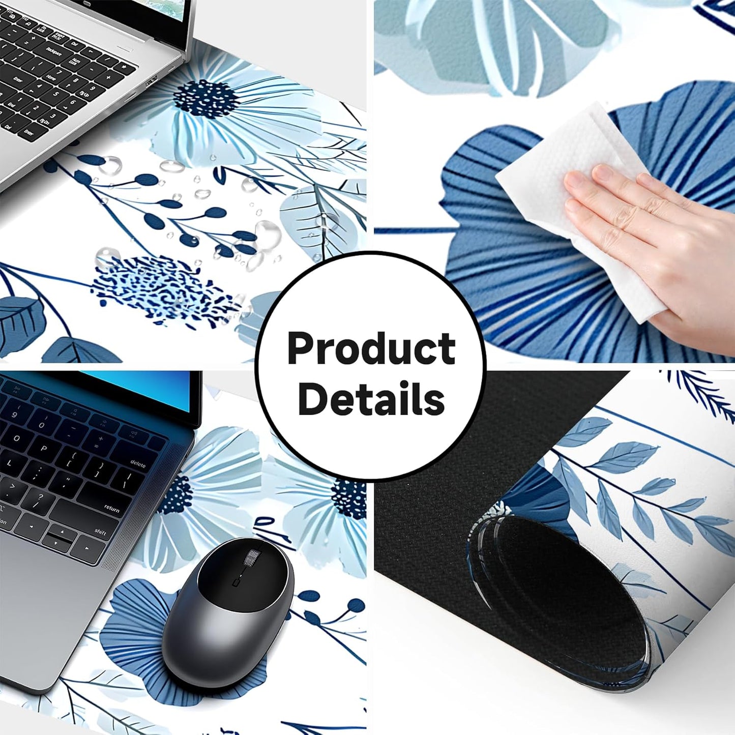 Large Gaming Mouse Pad (31.5"x11.8") - XXL PU Leather Waterproof Desk Mat with Non-Slip Rubber Base for Keyboard, PC & Office