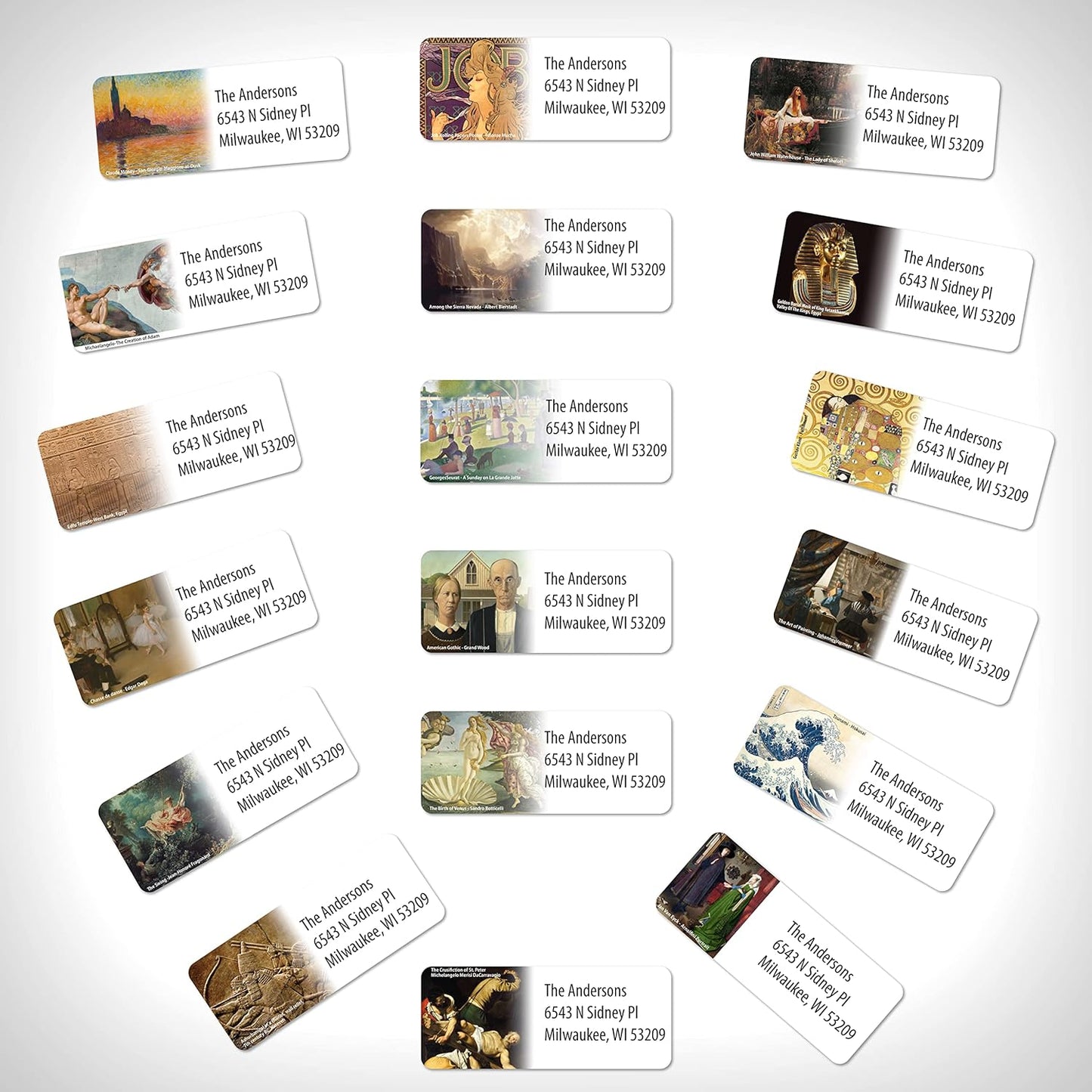 Customized Personalized Address Labels - Made in The USA by Kenco (Famous Art, 500 Labels)