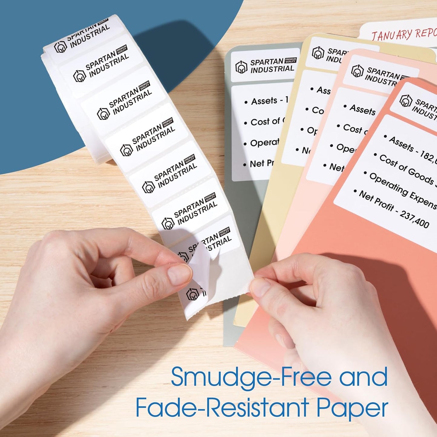 Spartan Industrial - 2.25" X 4” Direct Thermal Labels, Perforated Shipping Labels, Compatible with Rollo & Zebra Desktop Printers - 10 Rolls, 350/Roll