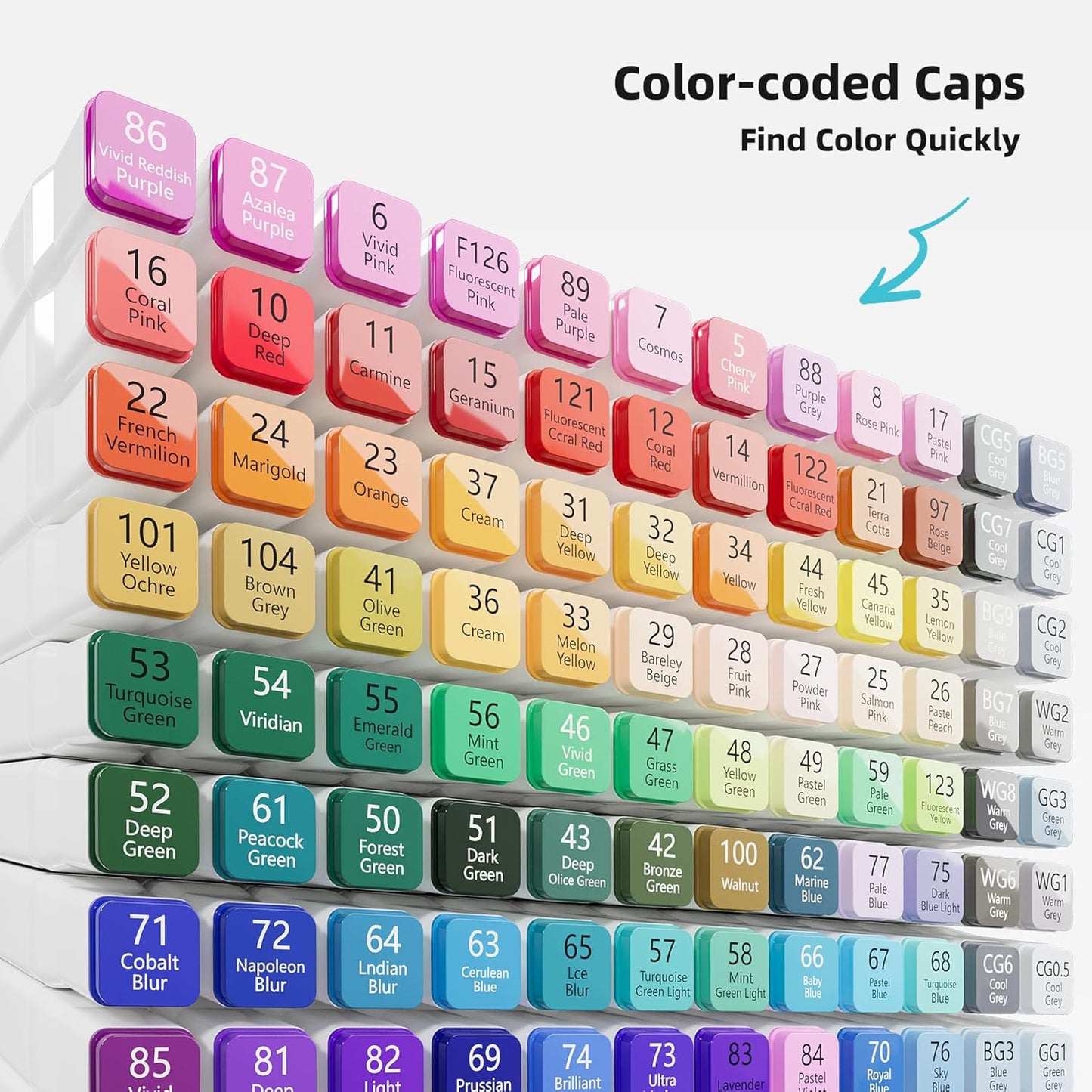 100 Colors Dual Tip Artist Alcohol Markers Set with Carrying Case - Perfect for Coloring, Drawing, Sketching, Card Making and Illustration - Perfect for Adults and Kids