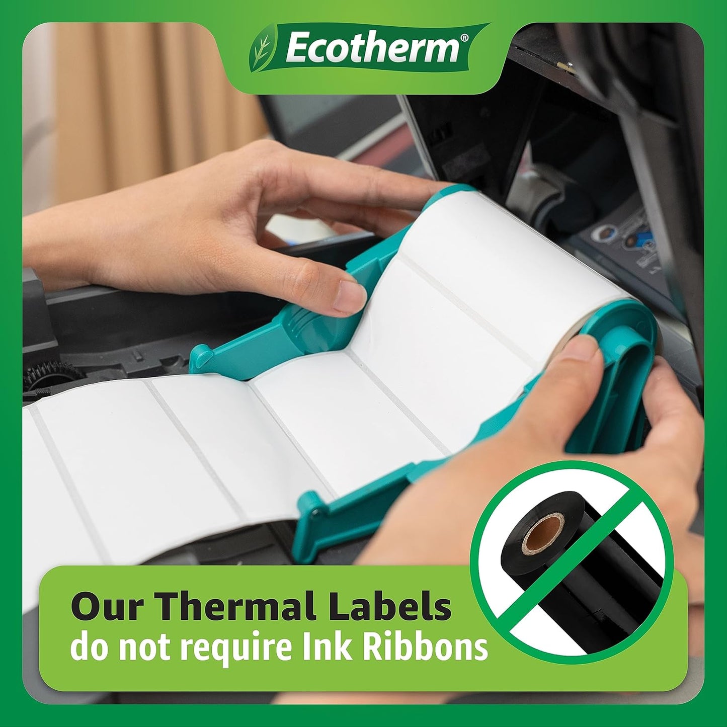 2.25" x 2" Thermal Labels | 6 Rolls | 8220 Labels | fits Zebra, Munbyn, Rollo, Godex, Arkscan, iDPRT, Offnova Thermal Label Printers and More | Blank White Adhesive Stickers by Ecotherm