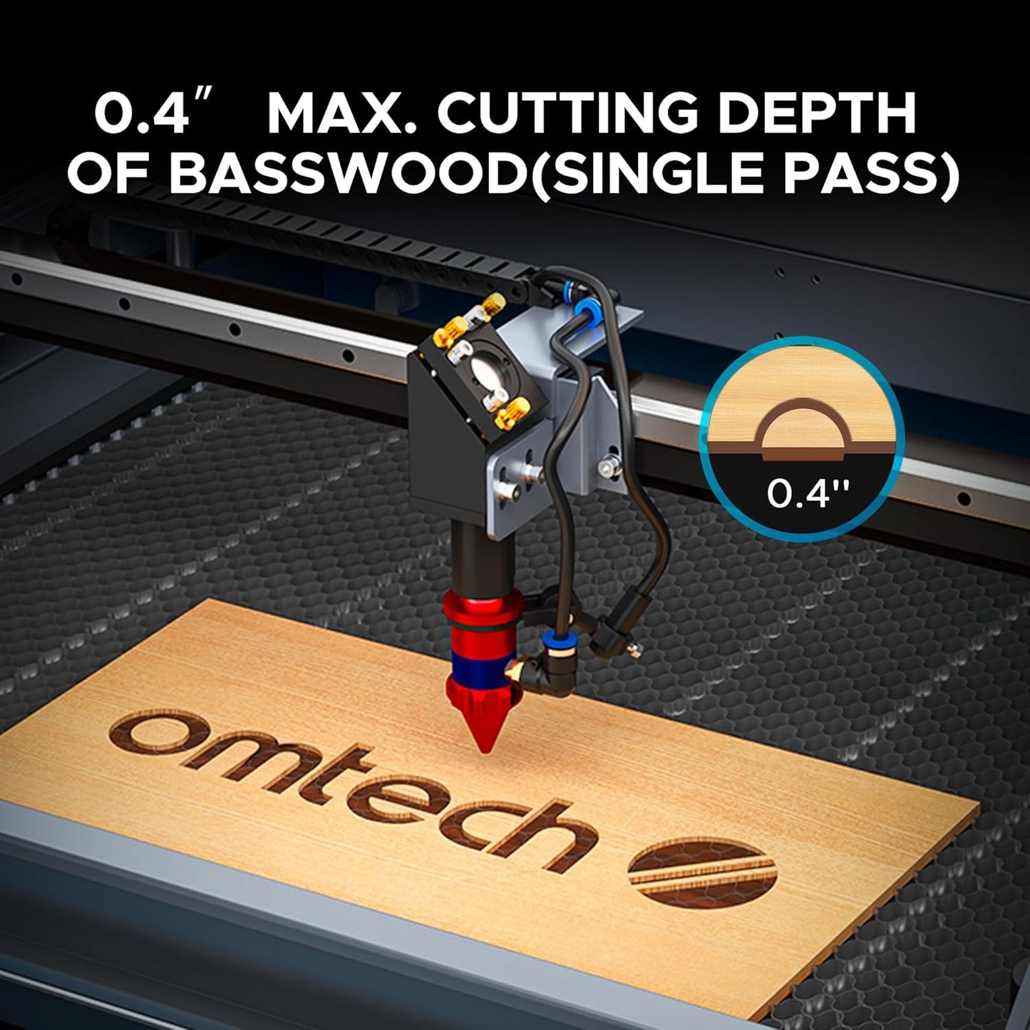 OMTech 90W CO2 Laser Engraver, 20x28 Inch Laser Engraving Machine with Autofocus Autolift 4 Way Pass Air Assist Water Pump, Commercial Laser Cutter Cutting Etching Machine for Wood Glass Acrylic More