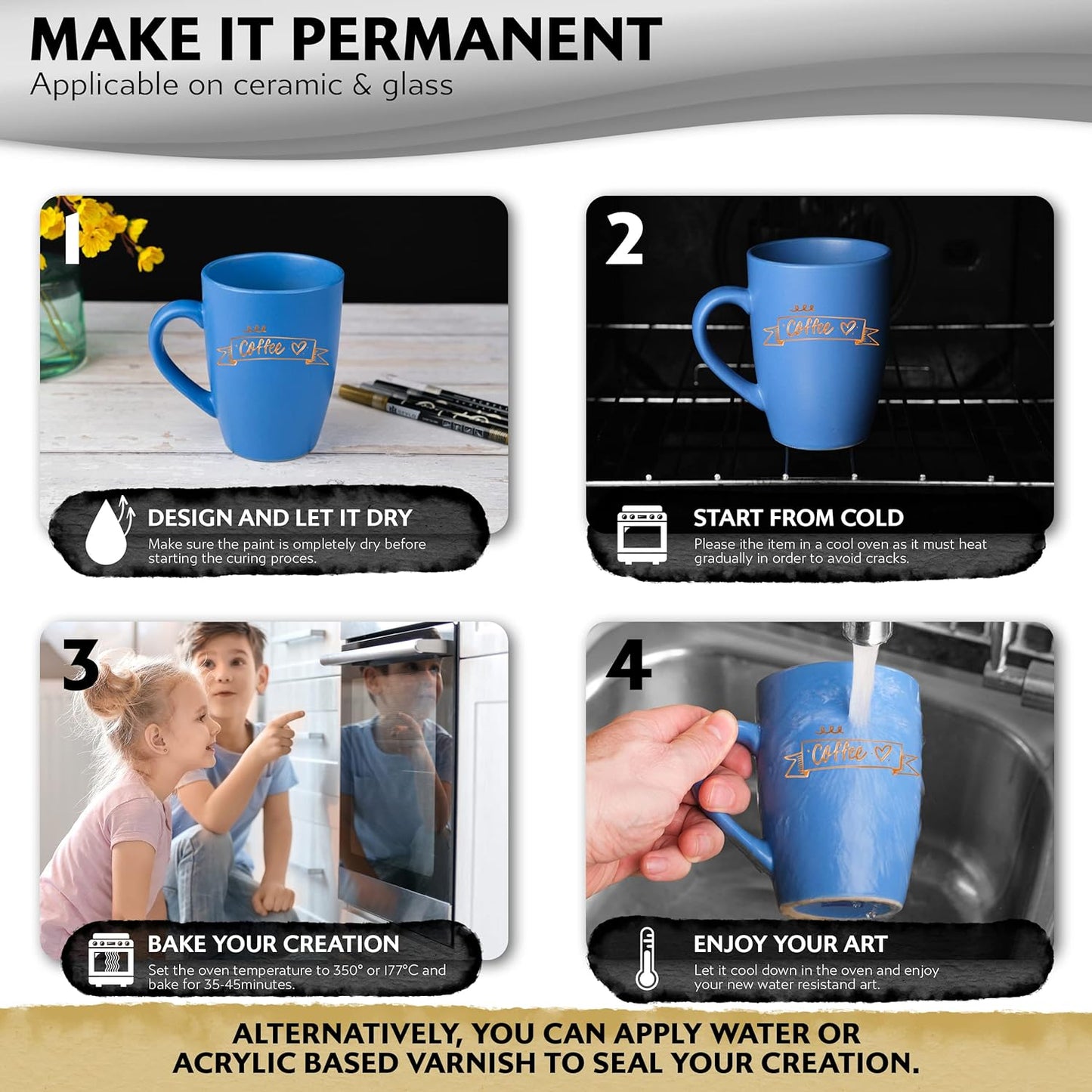 Stylo 4 Count Acrylic Metallic Pens - Rose Gold Paint Pens - Fine Tip Permanent Acrylic Metallic Paint Markers for Rock Painting, Glass, Wood, Ideal for Arts and Crafts (Pack of 4, Rose Gold)