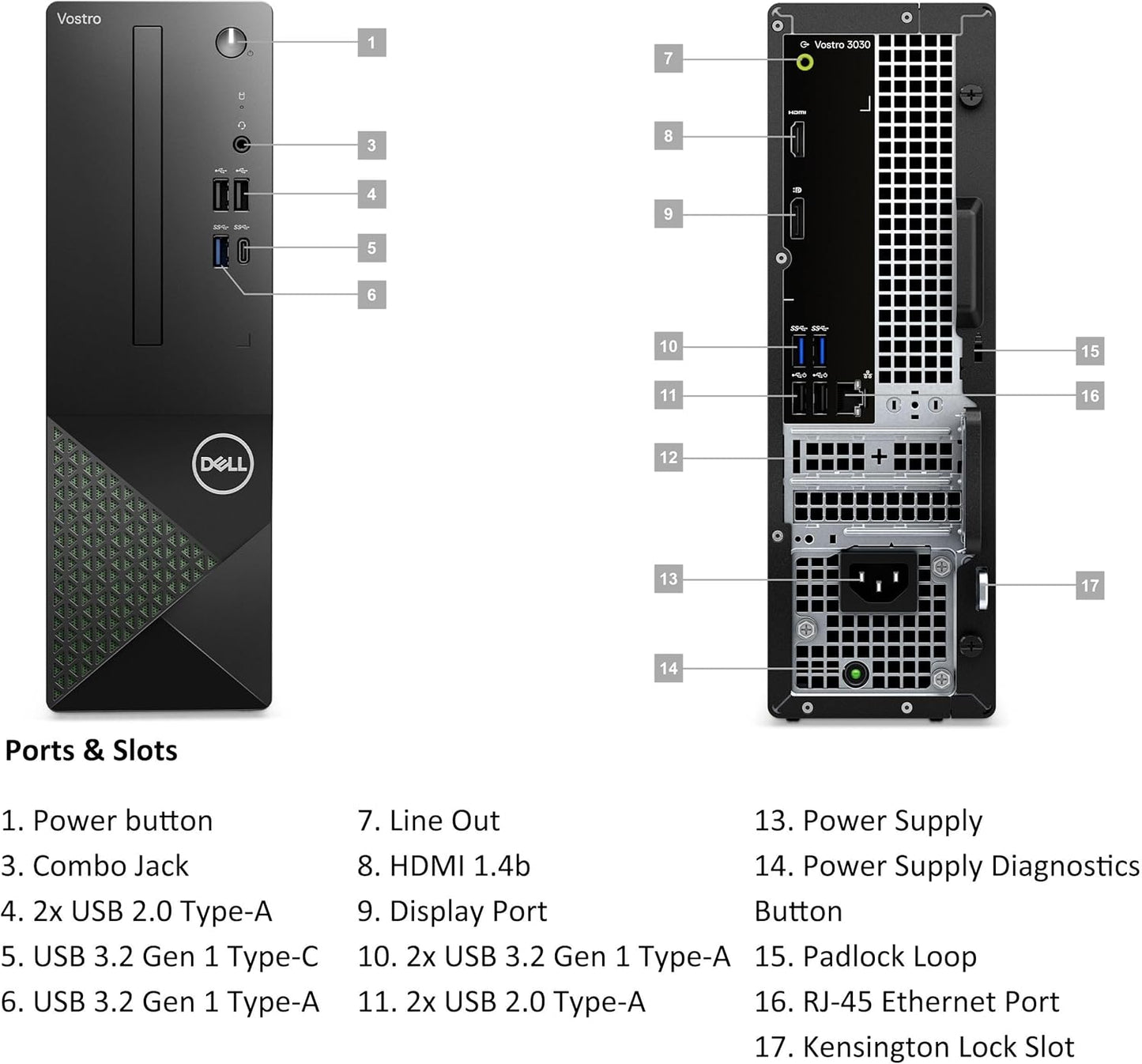 Dell Small Desktop Computer for Home & Business - 3030s SFF Desktop PC, Intel Core i5-14400 (Beat i7-13620H), 16GB DDR5 RAM, 1TB PCIe SSD, WiFi 6, Bluetooth, KB and Mouse, Windows 11 Pro