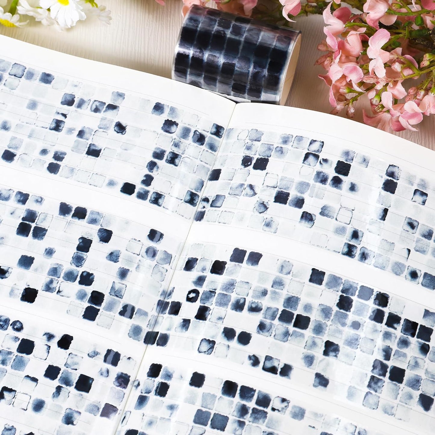 PET Tape for Journal Scrapbooking - Grey Black White Journal PET Tape Scrapbook Supplies, Notebook Scrapbook Bottle Crafts Decor