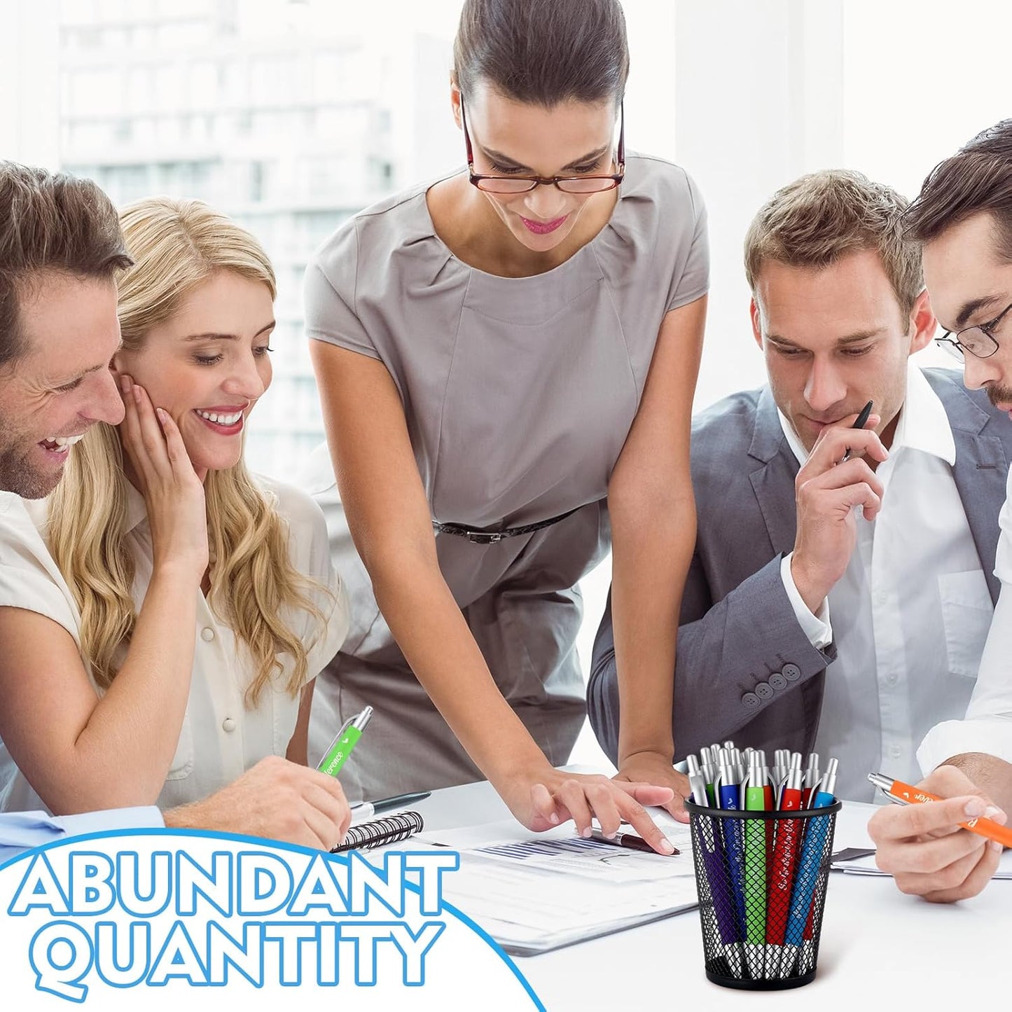 Yeaqee 100 Pcs Inspirational Pens Employee Appreciation Back to School Gifts Motivational Thank You Metal Greeting Quote Ballpoint Pen for Coworker Teacher(Multicolored,Member)