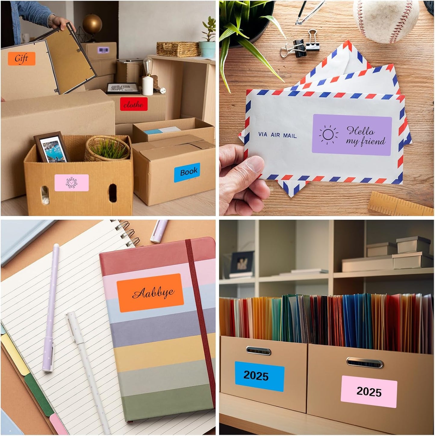 Shipping Labels Stickers, 2"×4" Printable Mailing Label for Laser/Inkjet Printing- Matte Blue, Permanent Adhesive Labels Stickers