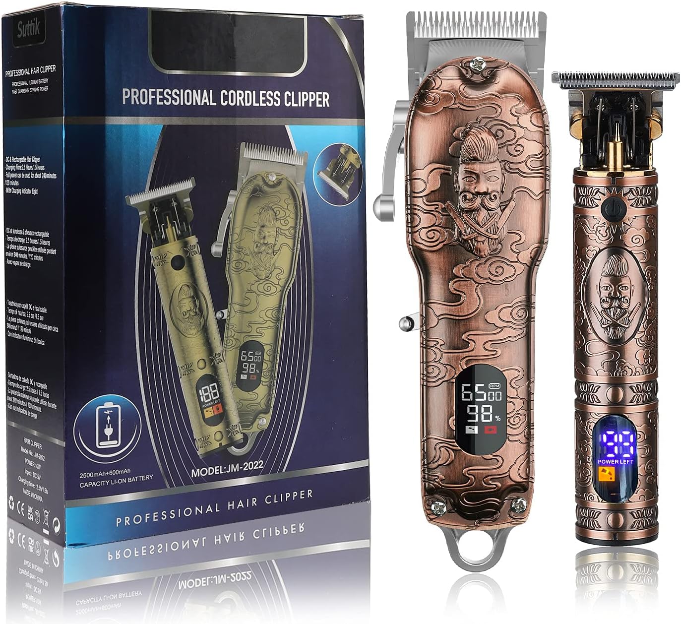 RESUXI Hair Clippers for Men with Barber Trimmer Set,Professional Haircut Clippers for Hair Cutting Grooming Kit,Cordless Beard Trimmer Hair Cutter Barber Accessories USB Rechargeable