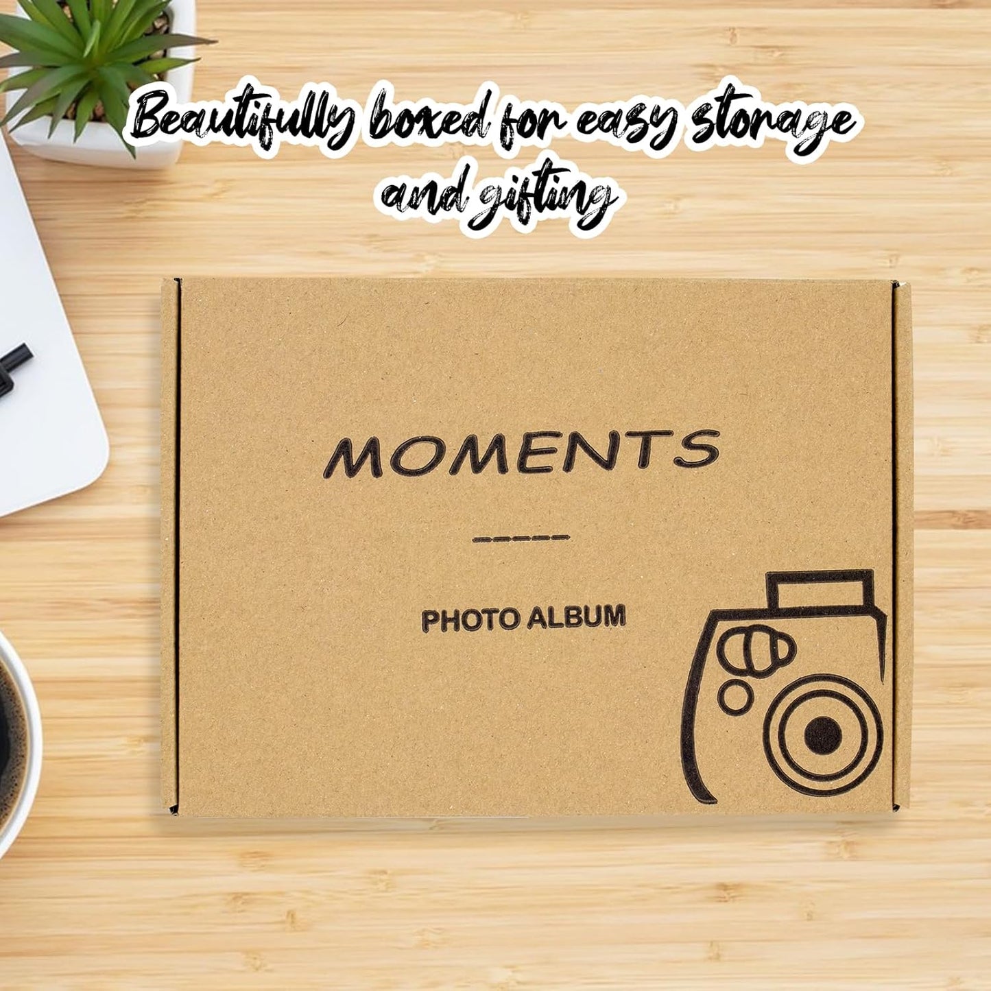 Kid Scrapbook Photo Album Hard Cover DIY Photo Album for Kids Instant Camera Print Paper with DIY Accessories (Black)