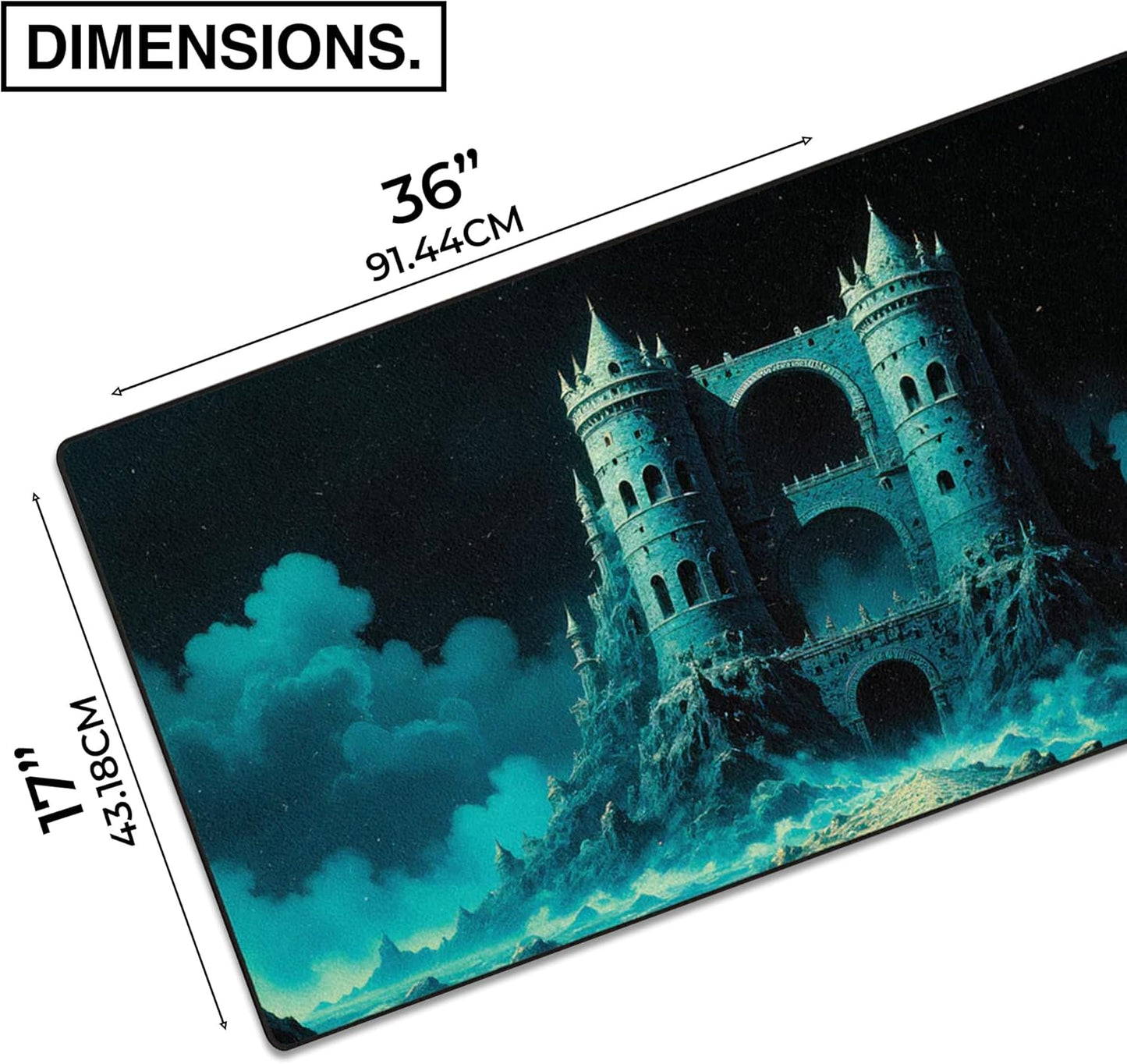 MPCO. Dark Fantasy Large Gaming Desk Pad - 36" x 17" Aeroglyde Fabric The Twilight Twins Desk Mats - Non-slip, Washable, Smooth Glide for Precision Gaming & Work