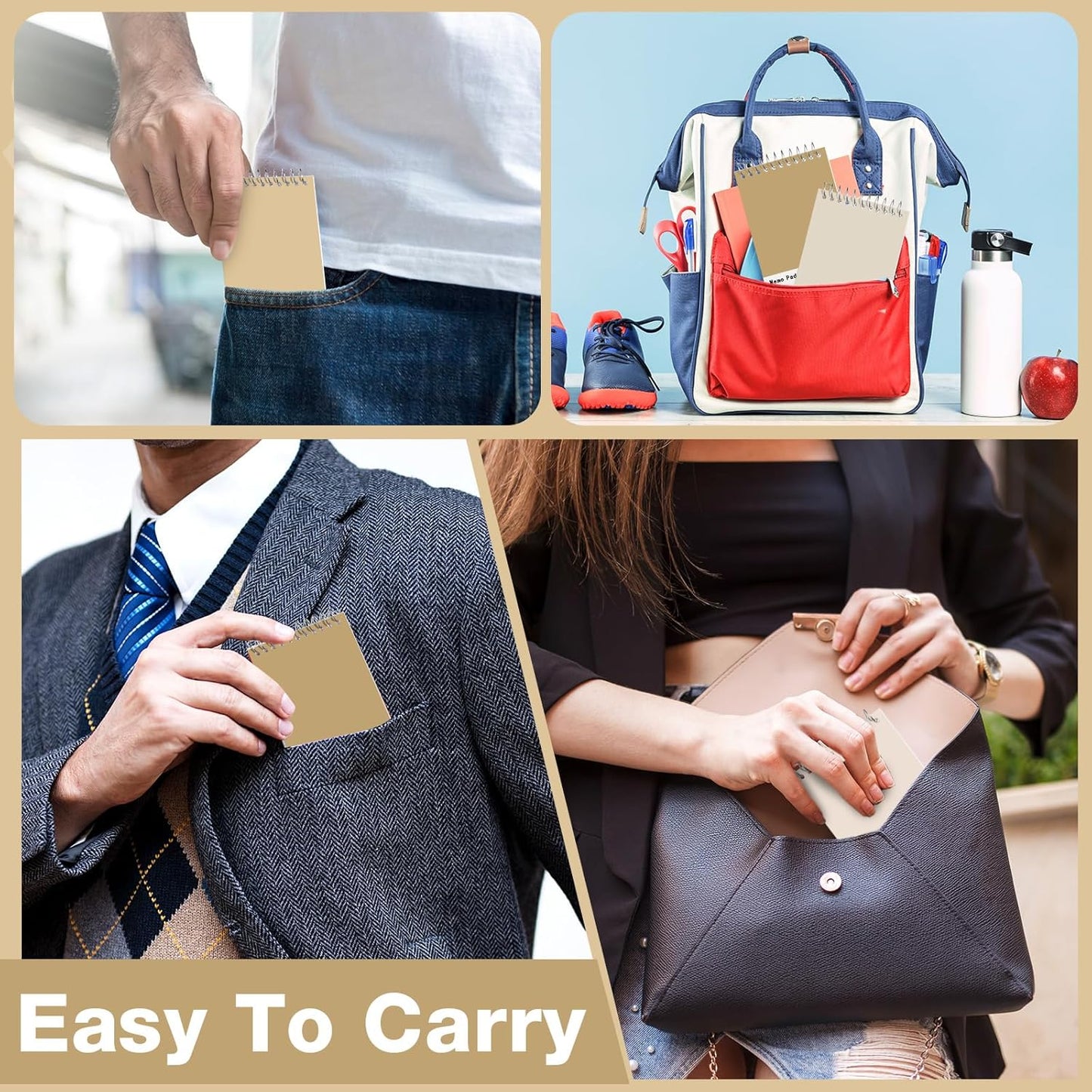 Thenshop 100 Pads Spiral Memo Bulk 3'' x 5'' Top Bound Memo Book 60 Sheets Small Mini Notebooks Lined Wire Bound Pocket Steno Book for Home, Office, School (Colorful)