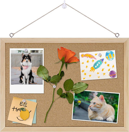 Cork Board Bulletin Board,11x15 Cork Board for Office with Pin Oak Wood Boards,Hanging Corkboards for Office Home School Message Board or Vision Board Decoration.