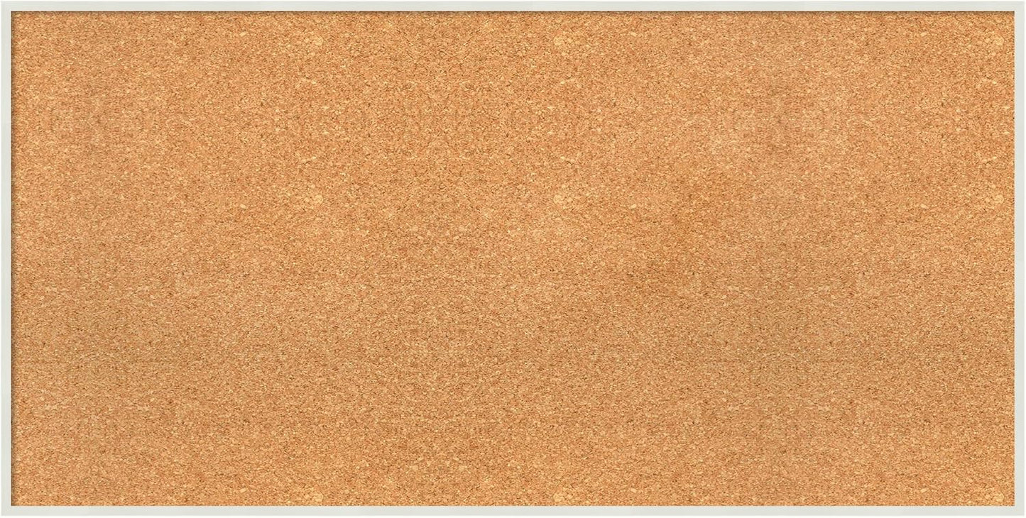 Amanti Art Natural Cork Board for Wall, 21x41 Vision Board with White Frame, Large Corkboard Office Decor for Home Organization, Modern Corkboard Pinboard to Display Items for Home Organization in