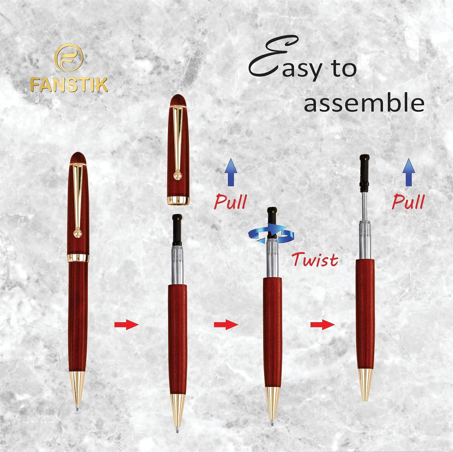 Customized Cherrywood Double Ballpoint Pen Set with Name (MADE IN USA), with Wooden Gift Box, Personalized Gift for Men and Women (BallPoint CherryWood Set)