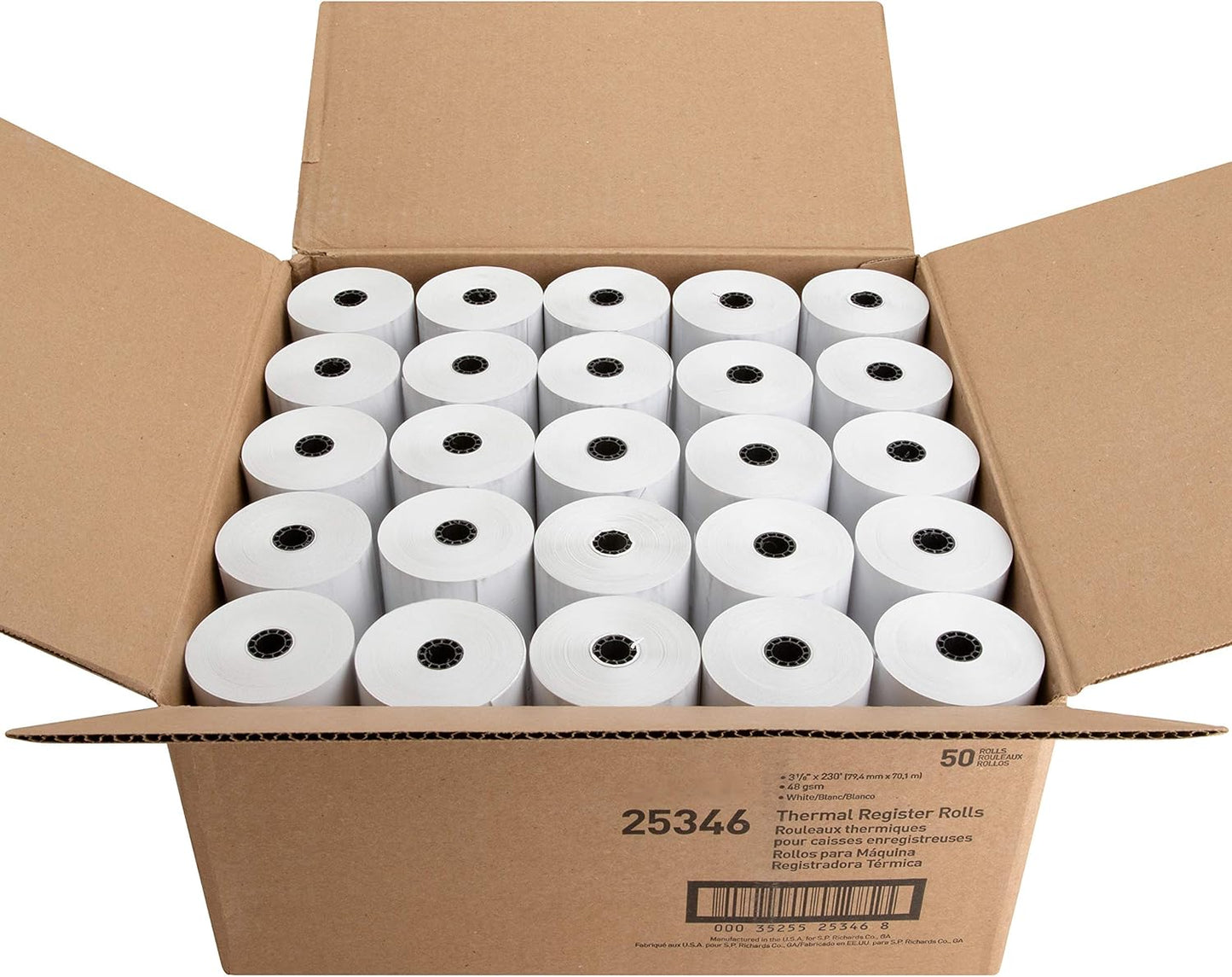 Business Source Thermal Receipt Paper Rolls - Premium Quality 3 1/8" x 230 ft Thermal Paper with 7/16" Core - Crystal Clear Print Technology