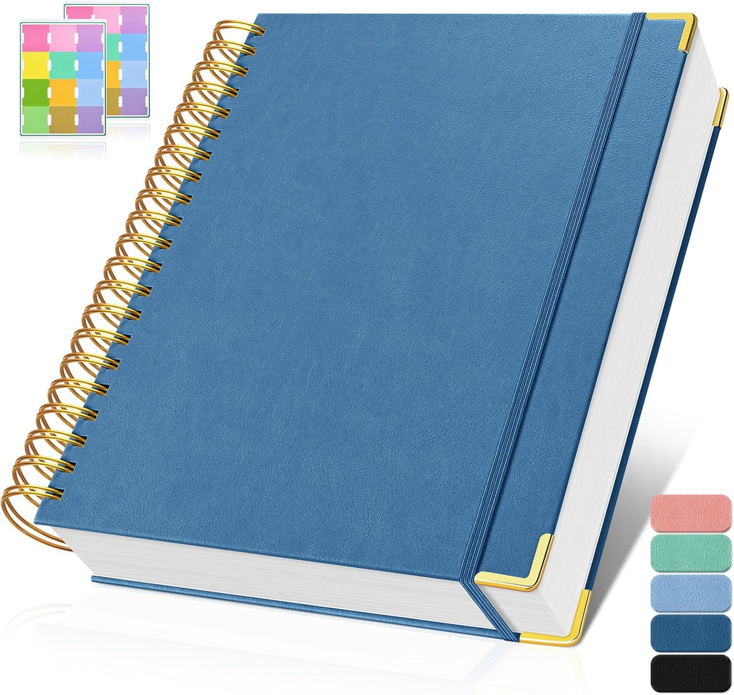 Graph Paper Notebook, Spiral Grid Notebook, Hardcover Leather Journal 300 Pages, 100gsm Thick Grid Paper Notebook, A5 Small Graphing Notebook Journal for Women Men Writing Engineering School Work