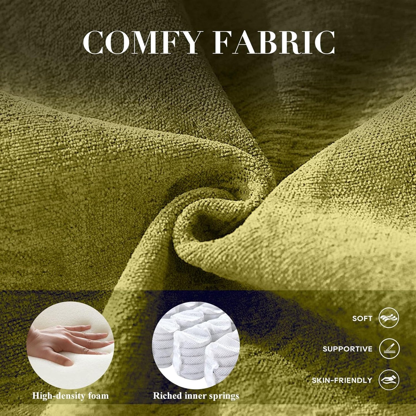 COLAMY Swivel Accent Chair, Living Room Chair Upholstered 360° Swivel Chair Modern Reading Armchair for Bedroom/Office/Nursery, Green