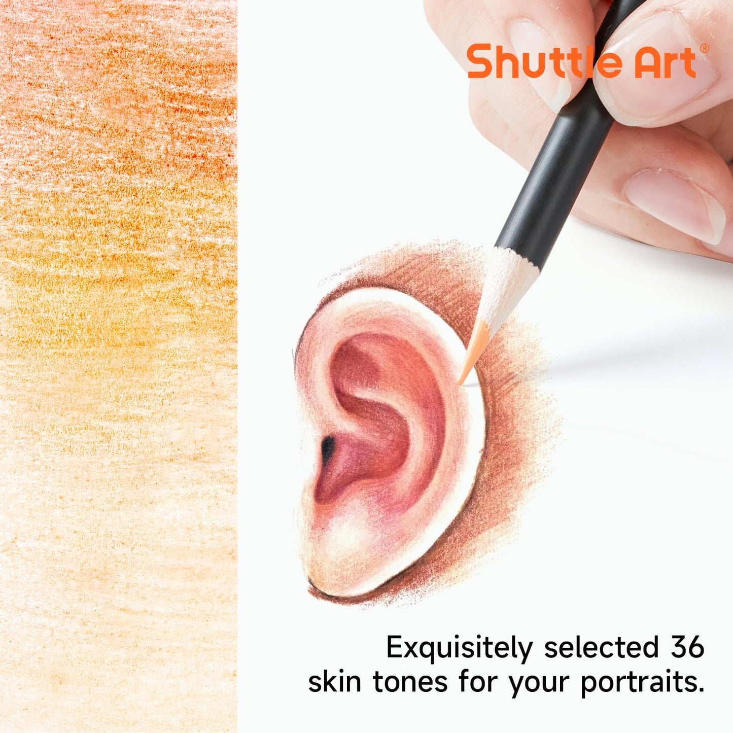 Shuttle Art 36 Skin Tone Colored Pencils, Colored Pencils for Adult Coloring, Soft Core Color Pencil for Adults Kids Artists Beginners Drawing Coloring Sketching
