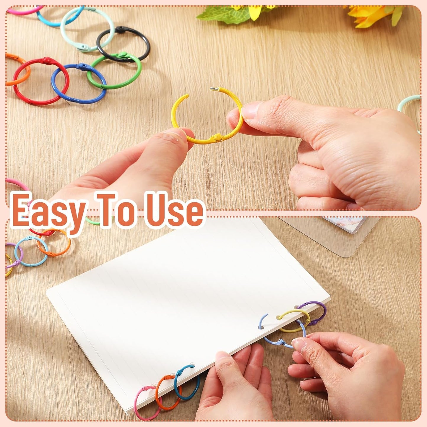 150 Pcs Loose Leaf Binder Rings Colorful Book Rings Metal Notebook Paper Flash Cards Keychain for Index Cards Students Teachers Workers School Office, 1 Inch, 30 Colors