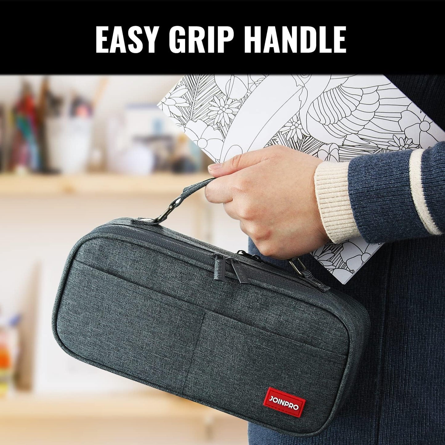 Pencil Case, Large Capacity Pencil Case Organizer; Double Zipper Storage Bag; Big Pencil Pouch for College School Office Teen Girl Boy Men Women Adult