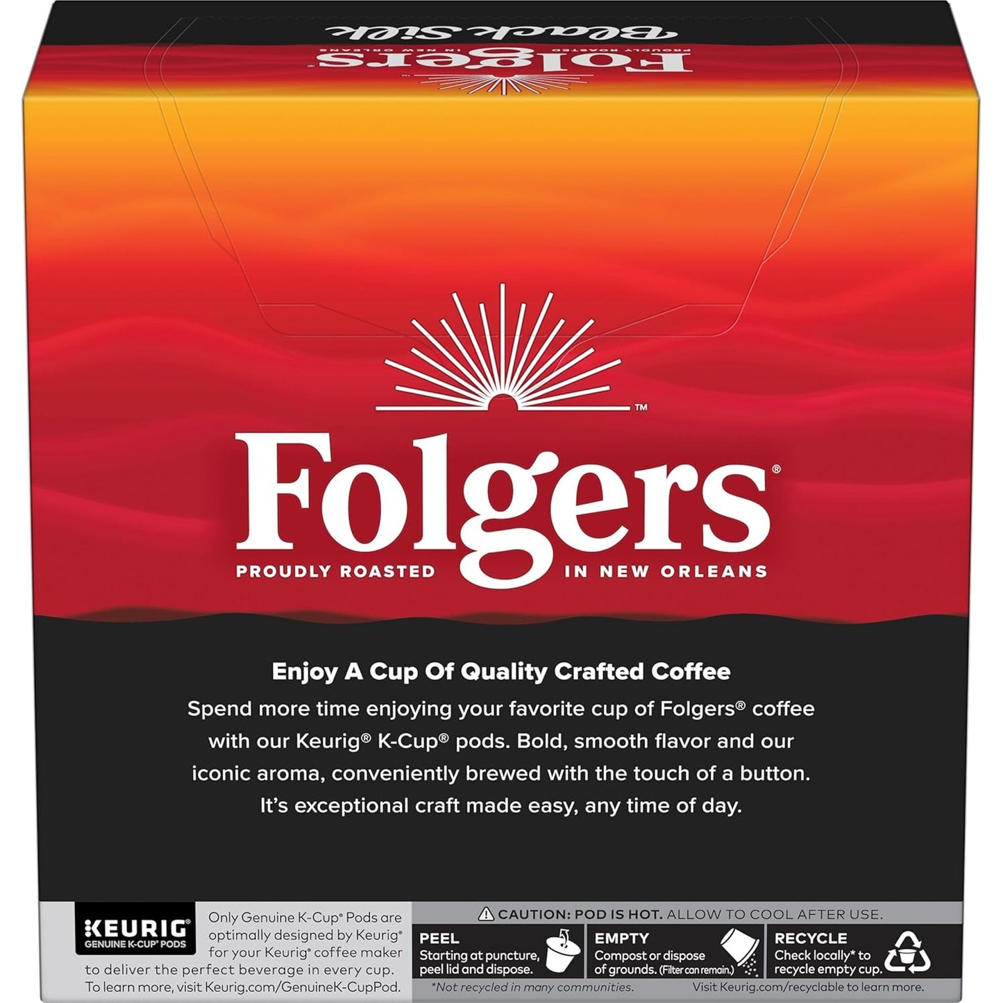 Folgers Black Silk Dark Roast Coffee, 128 Keurig K-Cup Pods