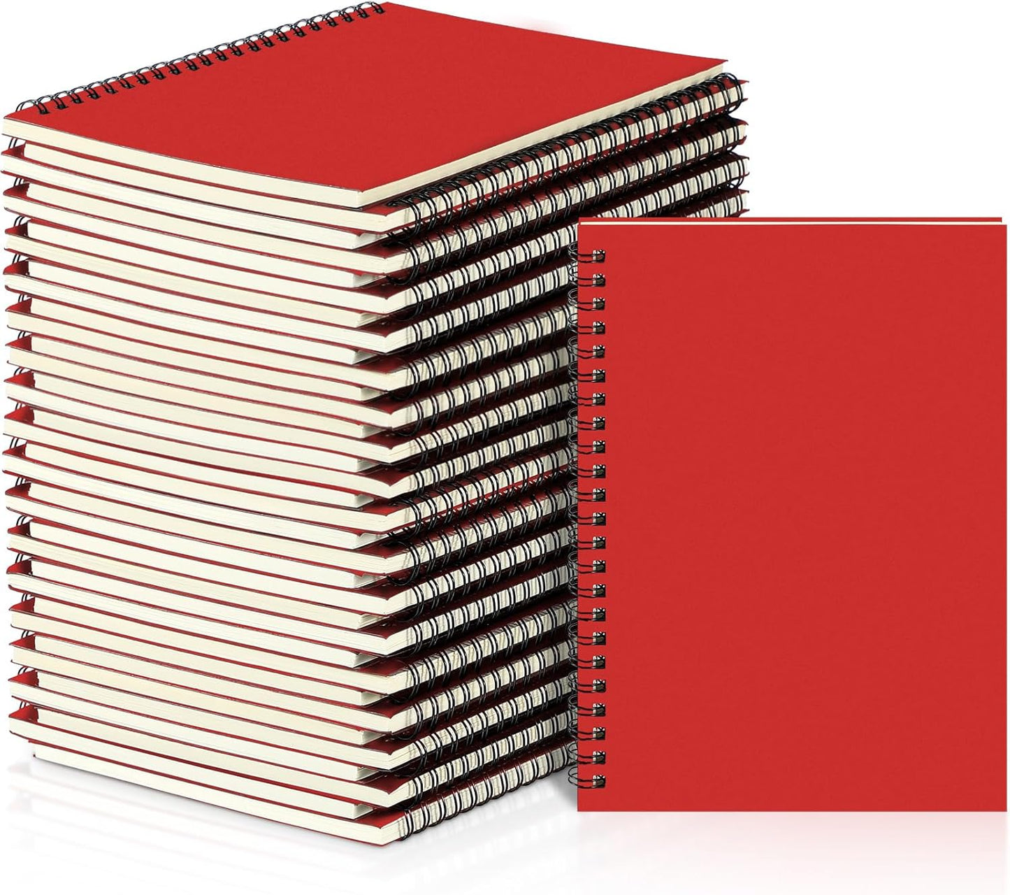 Yahenda Spiral Notebook Bulk A5 Journal Lined 8.3'' x 5.5'' Writing Composition Paper Small Notepad Subject Notebook for Students Office Business Back to School Supplies(Red,36 Pcs)