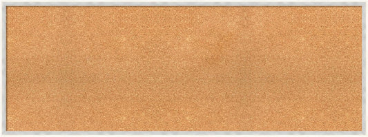 Amanti Art Natural Cork Board for Wall, 19x51 Vision Board with White Frame, Oversize Corkboard Office Decor for Home Organization, Modern Corkboard Pinboard to Display Items for Home Organization in