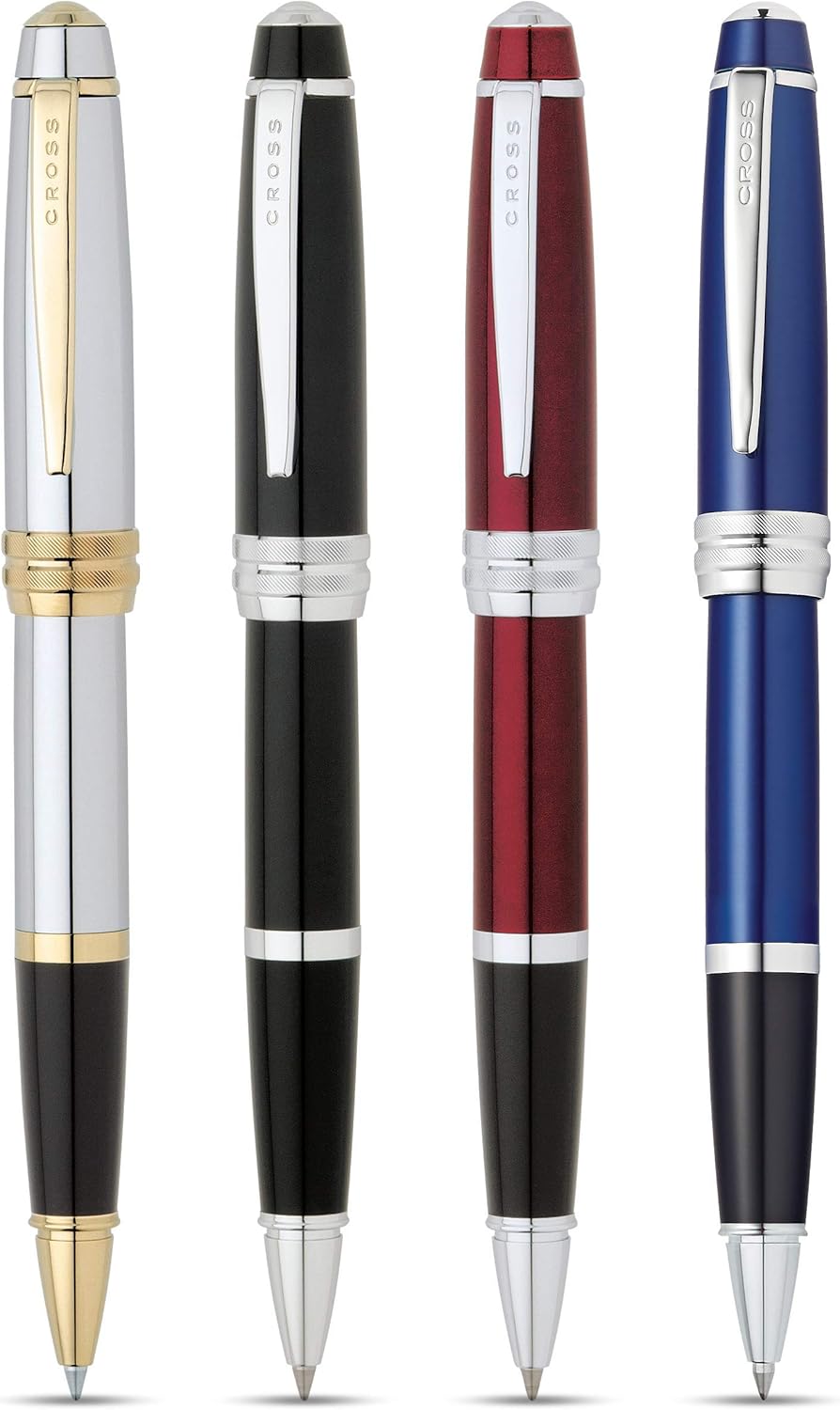 Cross Bailey Refillable Rollerball Pen Presented in a Premium Gift Box - Medium Point, Black Ink, Red