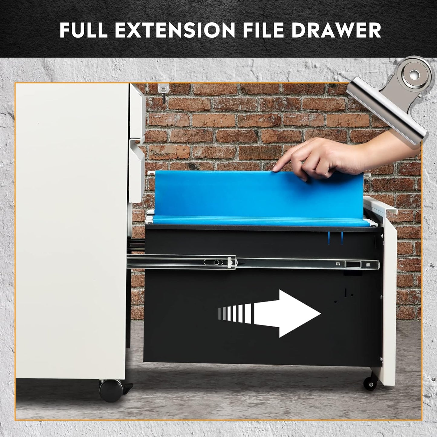 DEVAISE 3-Drawer Mobile File Cabinet (Under Office Desk), Assembled Except Casters, Fits Letter/Standard Sizes, White