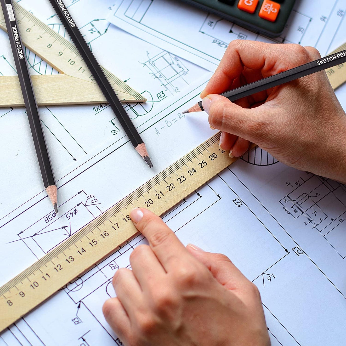 PANDAFLY Professional Drawing Sketching Pencil Set - 12 Pieces Graphite Pencils(14B - 2H), Ideal for Drawing Art, Sketching, Shading, Artist Pencils for Beginners & Pro Artists