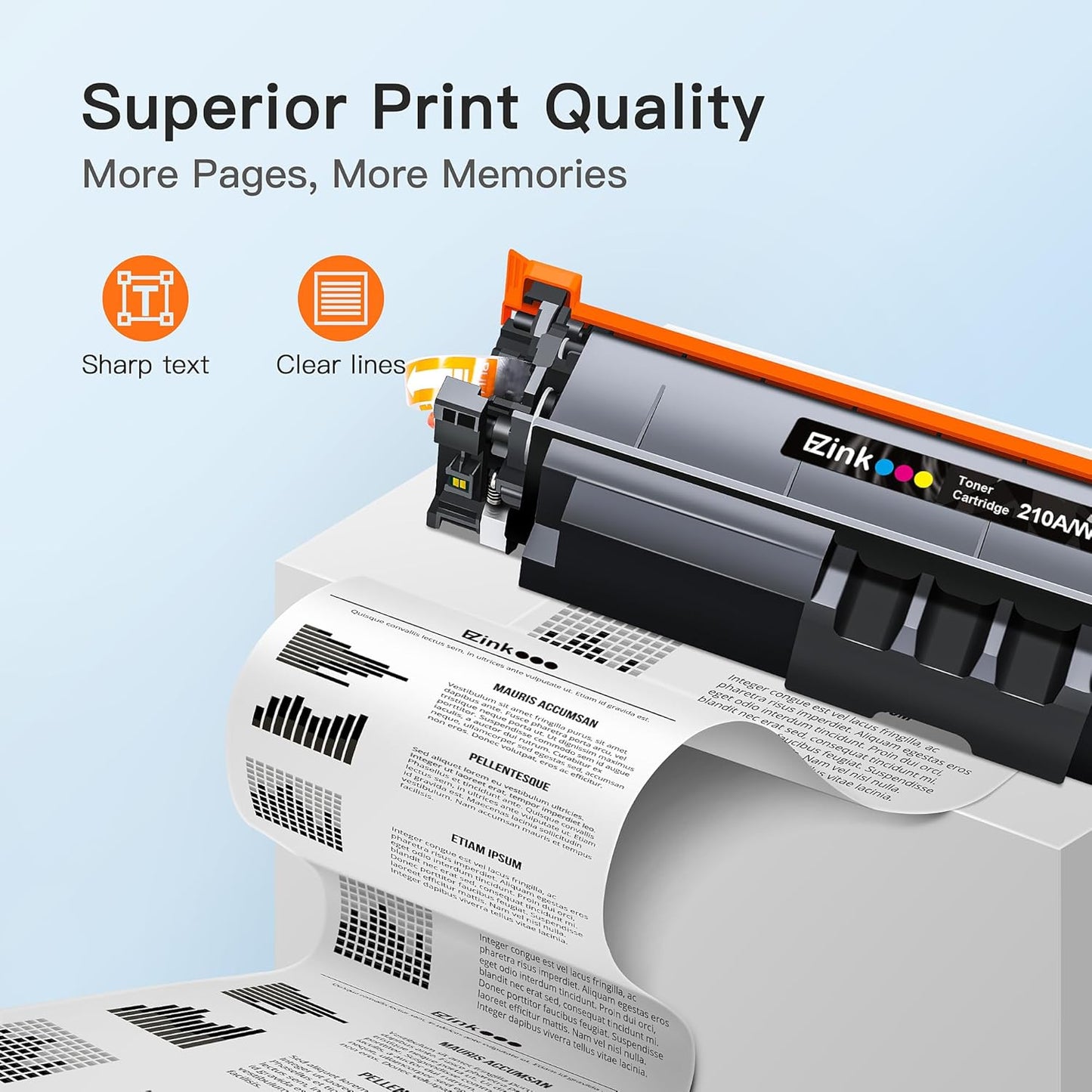 E-Z Ink 210A with Chip Compatible for HP 210A Toner Cartridges 4 Pack 210X to Use with HP Color Laserjet Pro MFP 4301fdw 4301fdn 4201dw Pro 4201dn 4201dw W2100A W2100X High Yield (BCMY)
