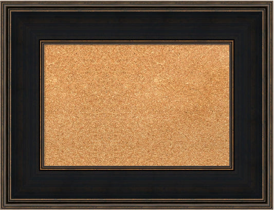 Amanti Art Natural Cork Board for Wall, 20x26 Vision Board with Brown Wood Frame, Small Corkboard Office Decor for Home Organization, Casual Corkboard Pinboard to Display Items for Home Organization