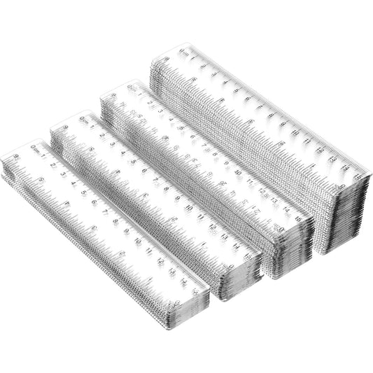 Zonon 200 Pcs 6 Inch Rulers Bulk Clear Plastic Flexible Straight Rulers with Inches and Centimeters First Day of School Gift for Students Back to School Office Supplies
