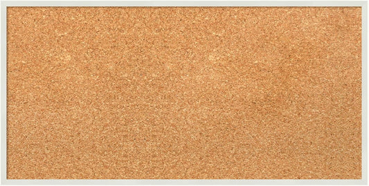 Amanti Art Natural Cork Board for Wall, 13x25 Vision Board with White Frame, Small Corkboard Office Decor for Home Organization, Modern Corkboard Pinboard to Display Items for Home Organization in