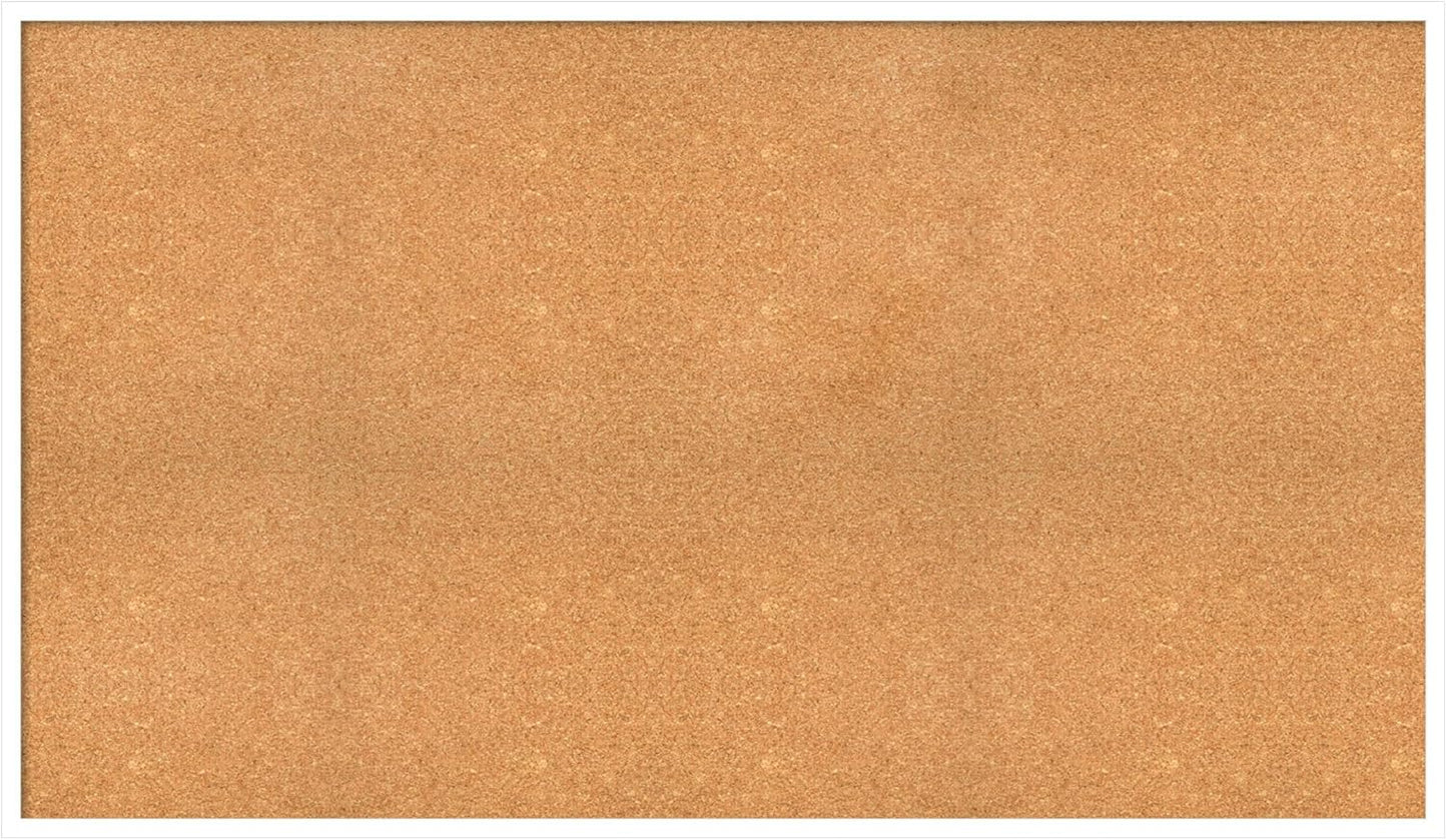 Amanti Art Natural Cork Board for Wall, 33x57 Vision Board with White Frame, Oversize Corkboard Office Decor for Home Organization, Modern Corkboard Pinboard to Display Items for Home Organization in