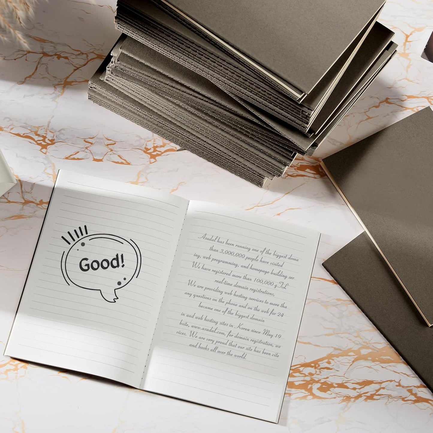 Sepamoon 150 Pack Kraft Notebook Journals 5.82 Inch x 4.13 Inch A6 Softcover Notebooks Bulk for Kids Student Writing Sketch Travel Journal Office Notepad with 48 Pages 24 Sheets, Lined(Dark Gray)