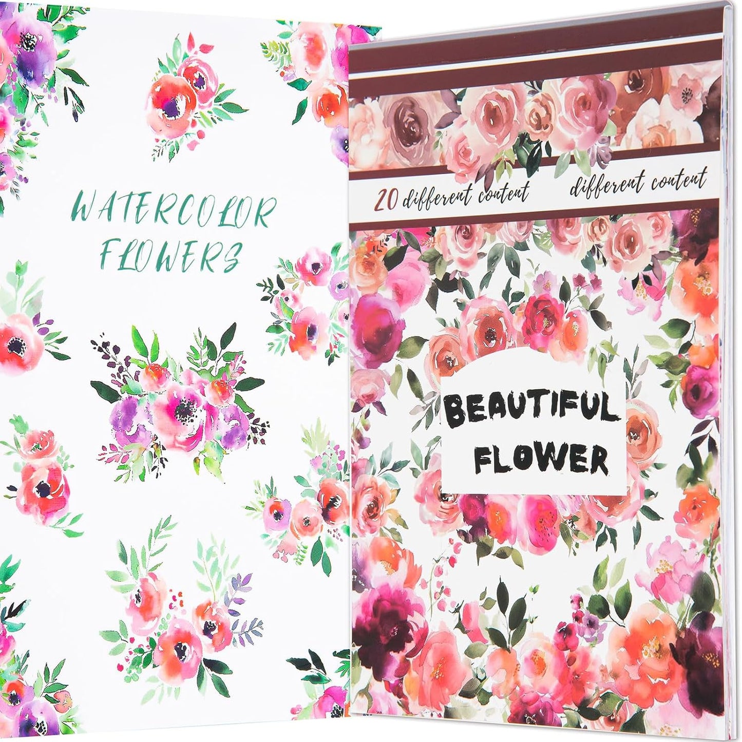 YagCu Vintage Watercolor Floral Sticker Book, Pre-Cut Stickers for Journaling, Assorted Washi Paper PET Materials, Junk Journal Supplies, Scrapbooking Crafts Arts