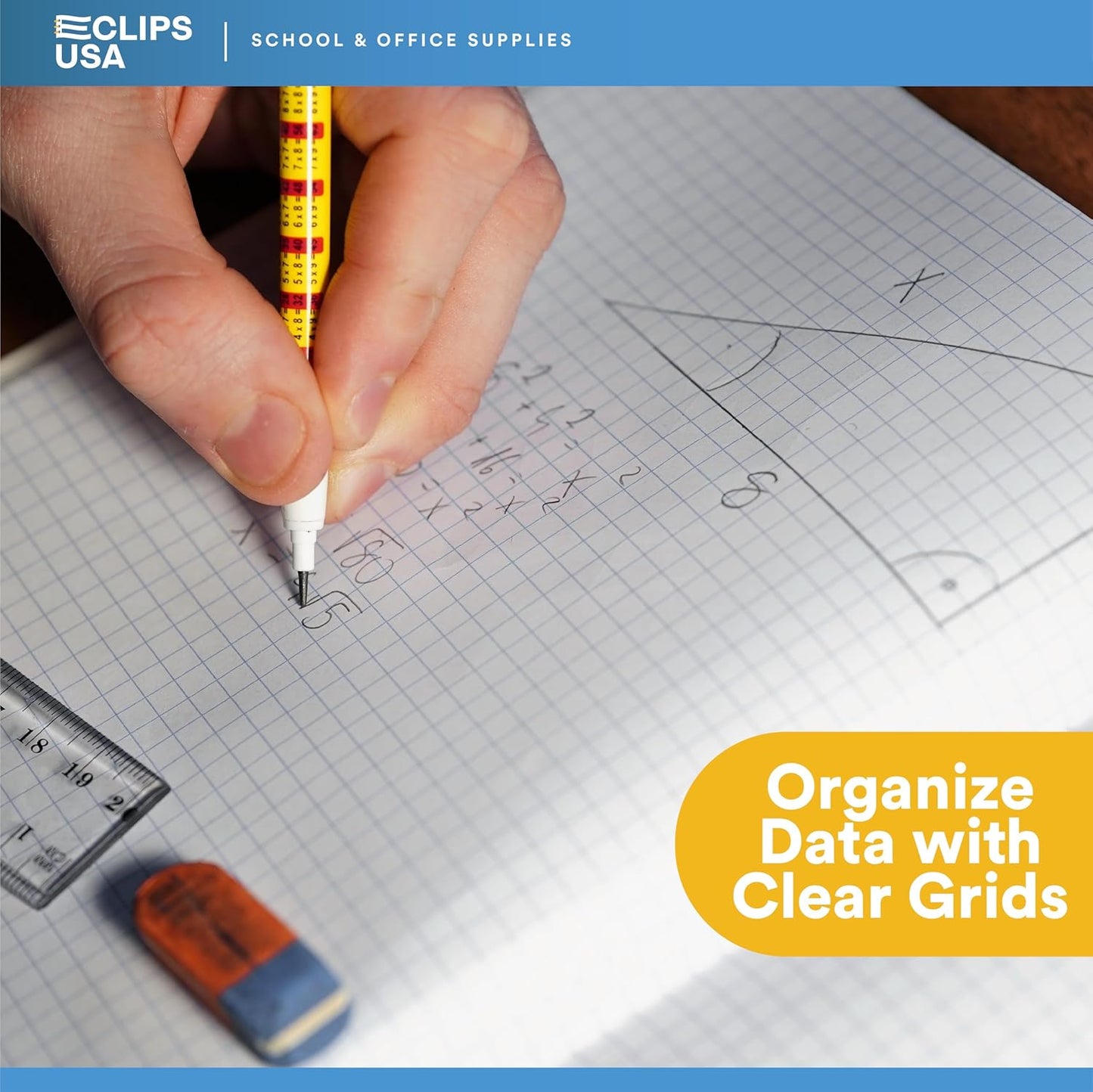 Composition Notebooks, Quad Ruled, Graph Paper Composition Notebook, Hard Cover Marble Graph Composition Notebook, 100 sheets, 9.75″ x 7.50″ (48 Pack)