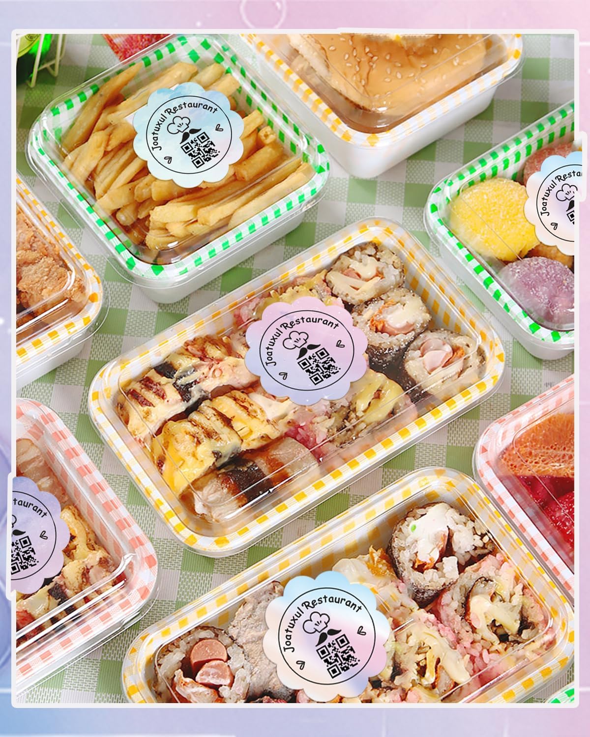 2''×2‘’ Flower Thermal Sticker Labels, Self-Adhesive 2 Inch Round Direct Thermal Labels, Multi-Purpose Sticker Label for DIY Logo Design,Name Tag,QR Code, 500 pcs/1 Roll, Starry Sky