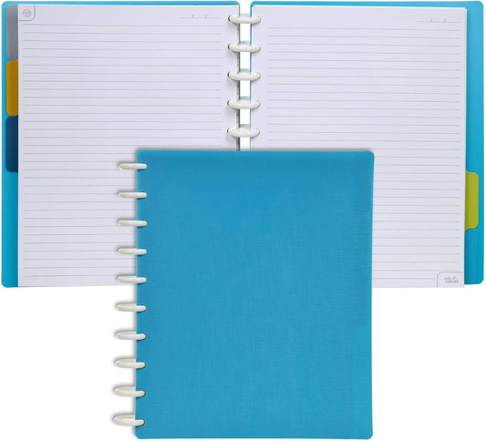 Talia Discbound Notebooks, Planner, Customizable, (Energetic Turquoise, Midsize (7.5in x 9.75in))